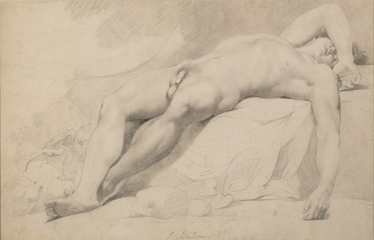 Et akademi (grafit på papir) af John Hamilton Mortimer