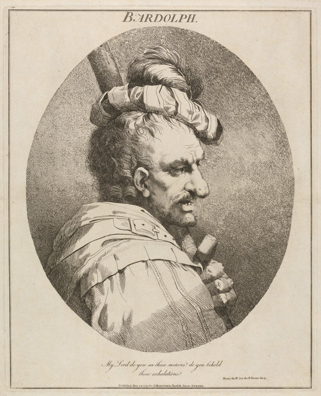 Bardolph, "Henry IV", del II, akt II, scene IX af John Hamilton Mortimer