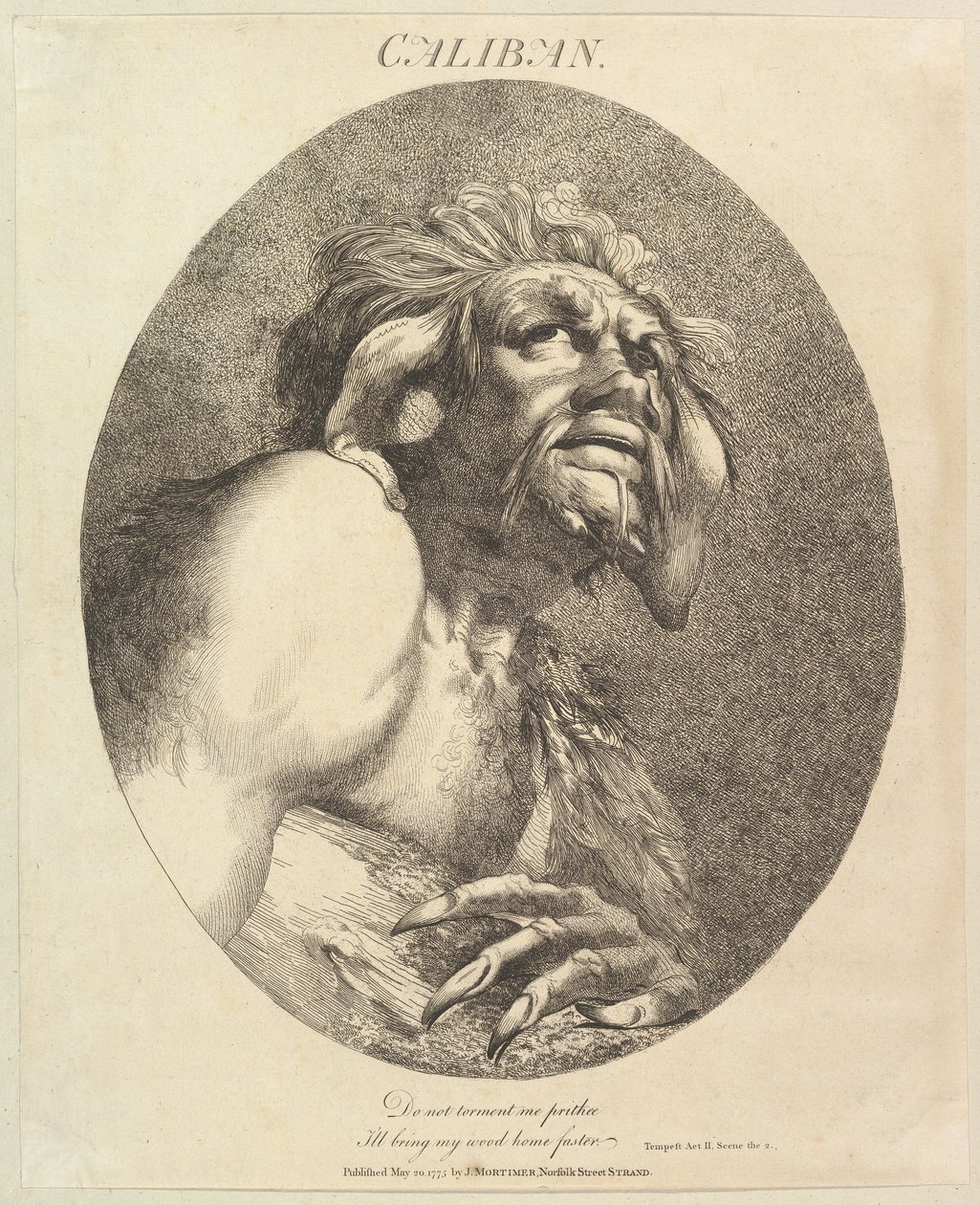 Caliban Tolv Karakterer fra Shakespeare, 20. maj 1775. af John Hamilton Mortimer