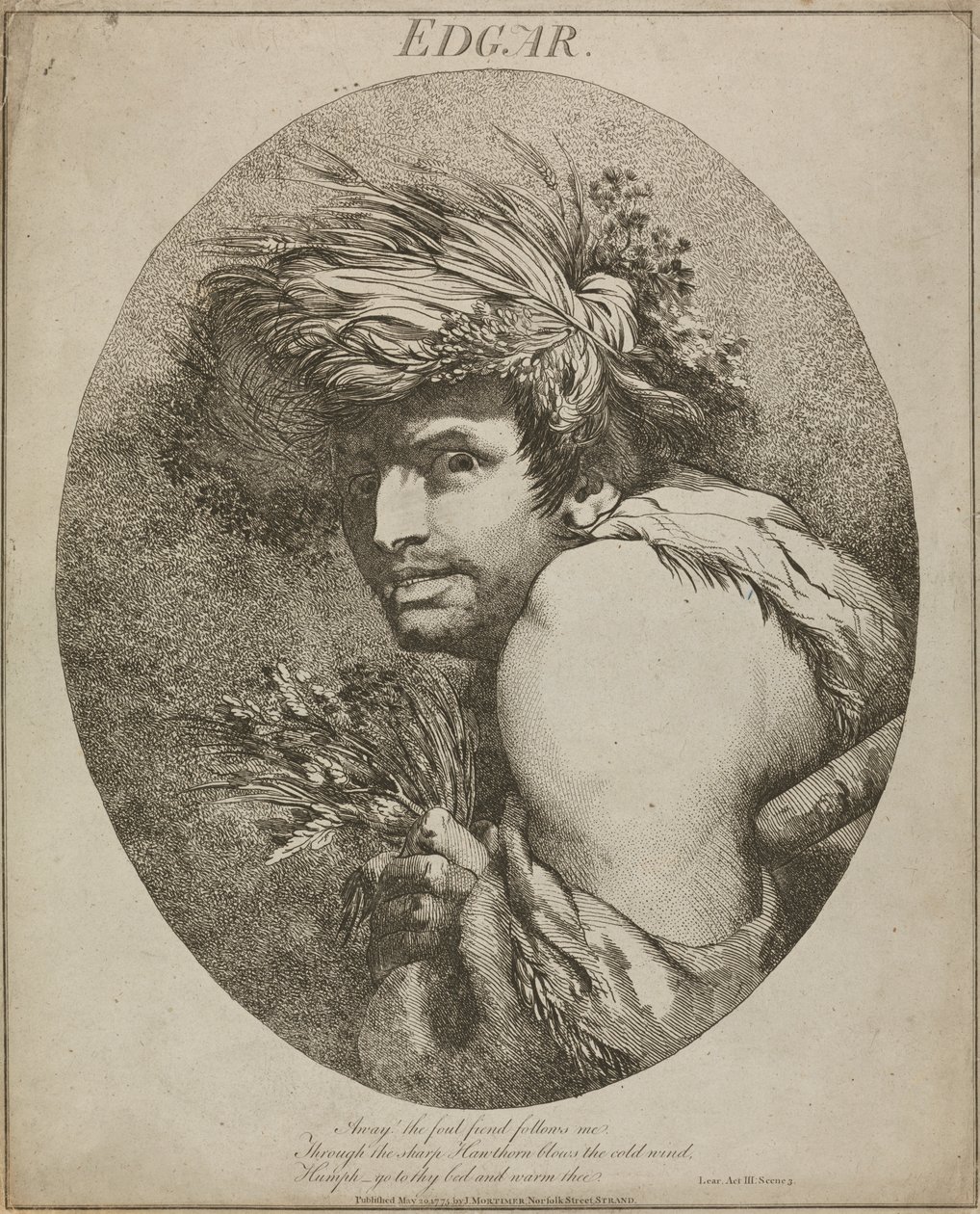 Edgar, "Kong Lear", akt III, scene III af John Hamilton Mortimer