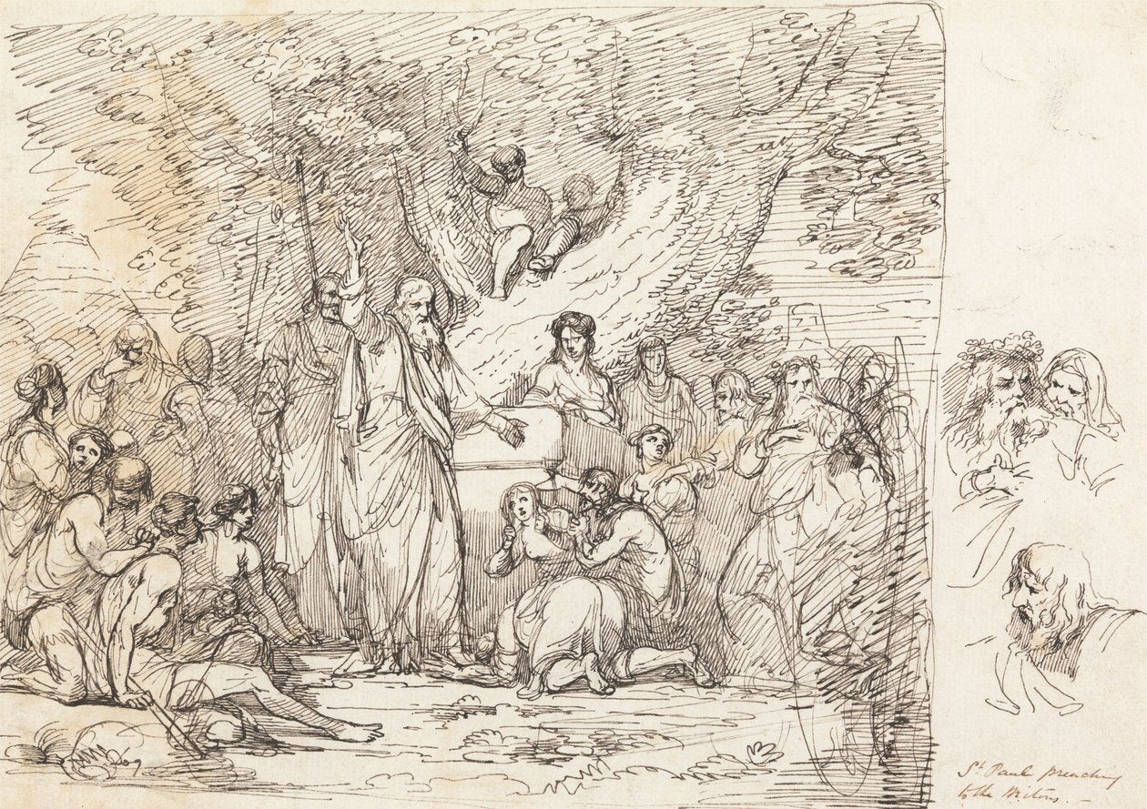 Saint Paul prædiker for briterne af John Hamilton Mortimer