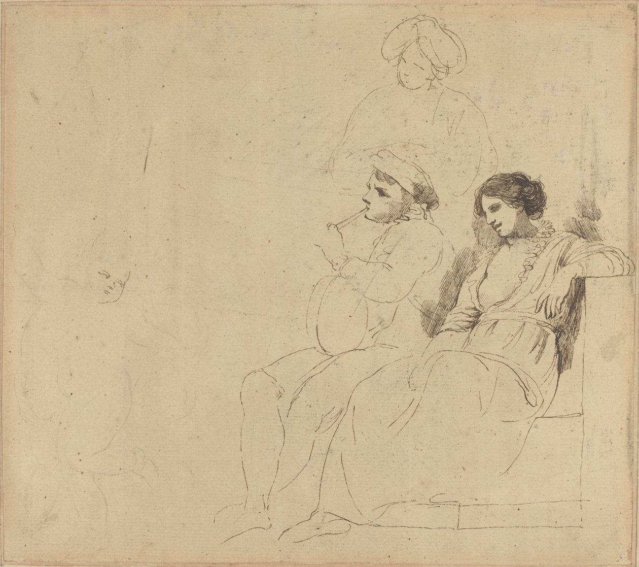 Studie til "The Rustic Dancers" af John Hamilton Mortimer