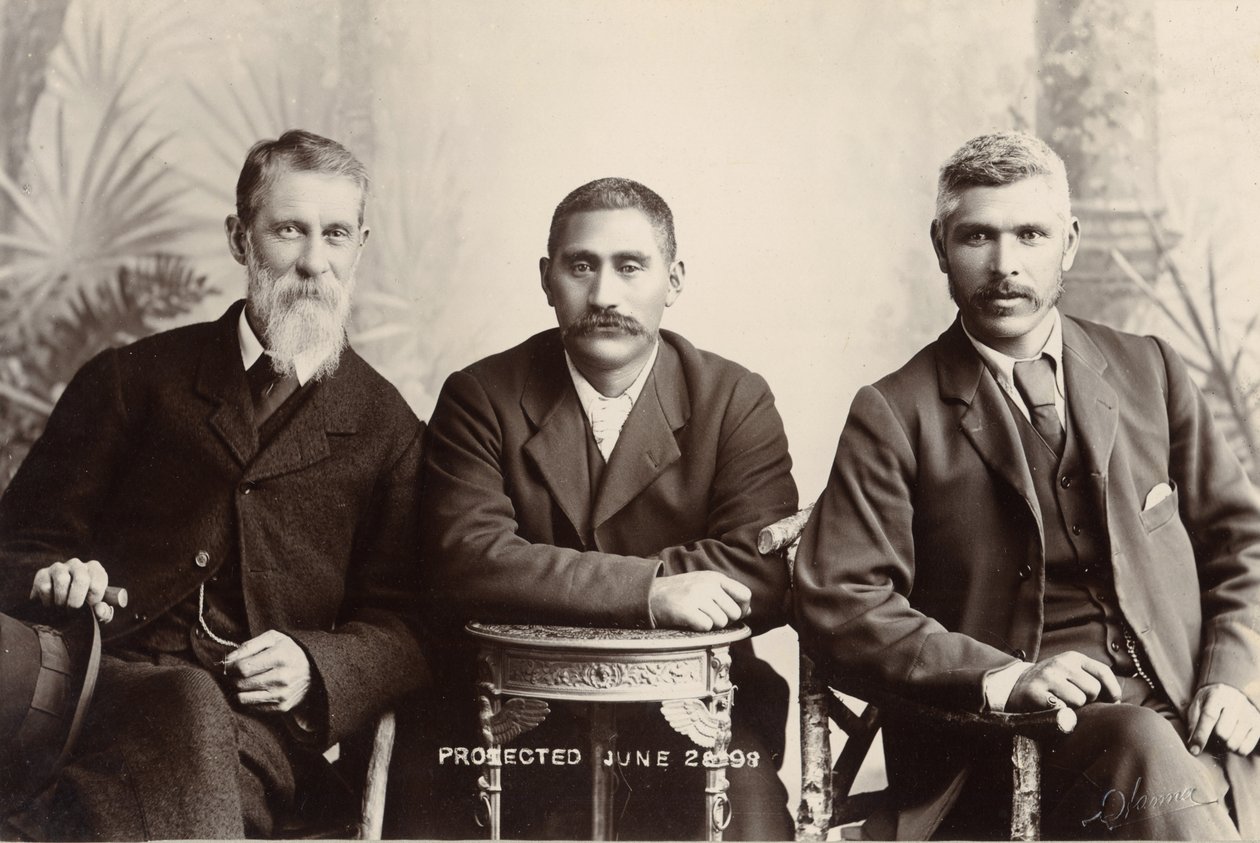 William Australia Graham, Kong Mahuta Tawhaio og Tahuna Heirangi, juni 1898 (sølvgelatineprint) af John Hanna