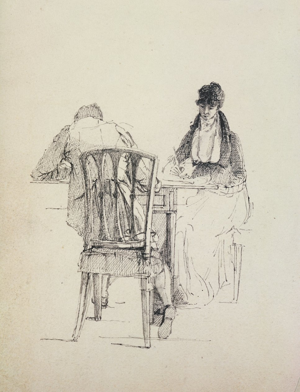 En mand, der læser, ca. 1804-30 af John Harden