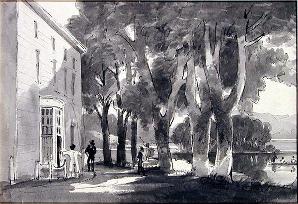 Brathay Hall (pen og blækvask på papir) af John Harden
