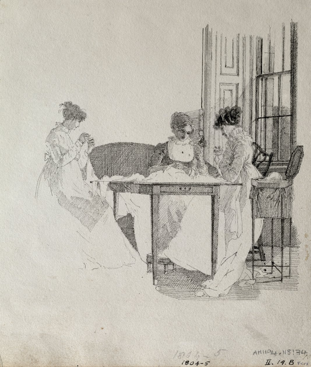 Damesyning, 1805 (pen og blæk på papir) af John Harden