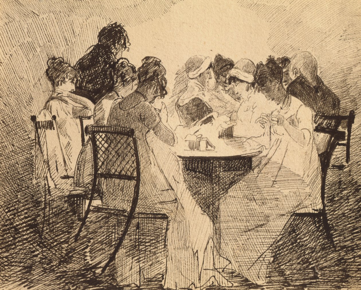 Fest i Dublin, 1809 (pen og blæk på papir) af John Harden