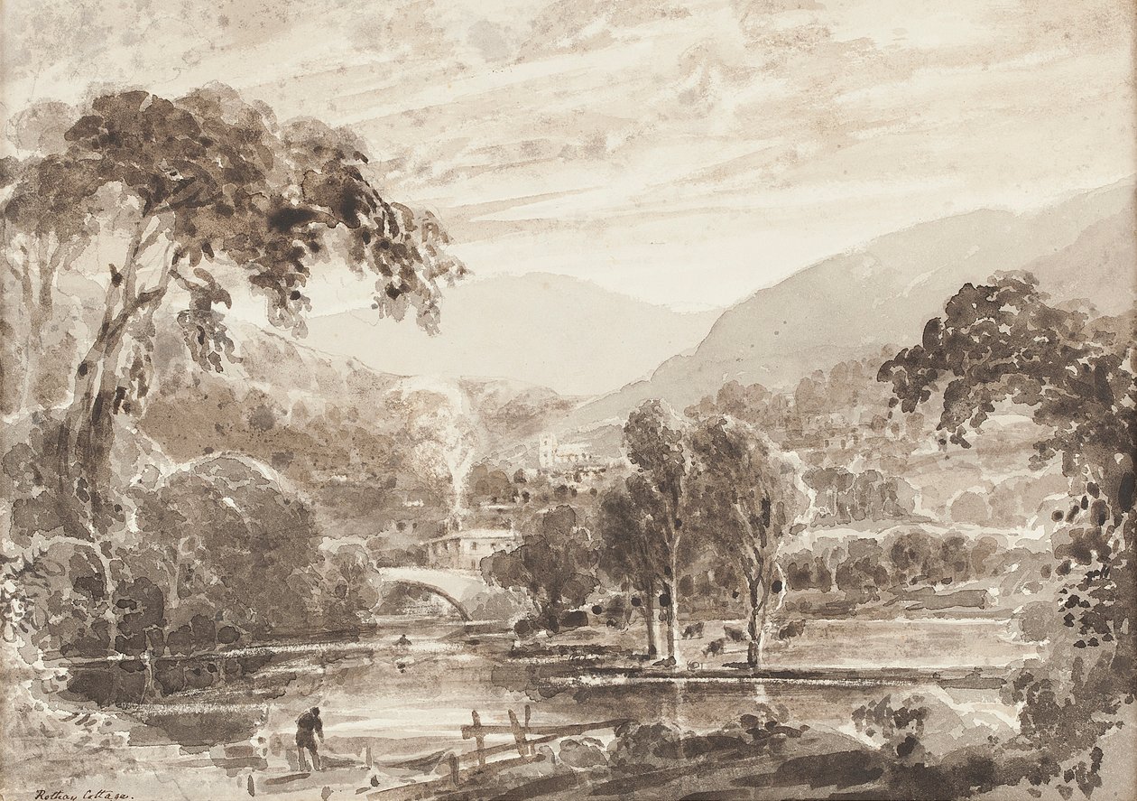 Rothay Bridge, Lake District, Cumbria (wc på papir) af John Harden