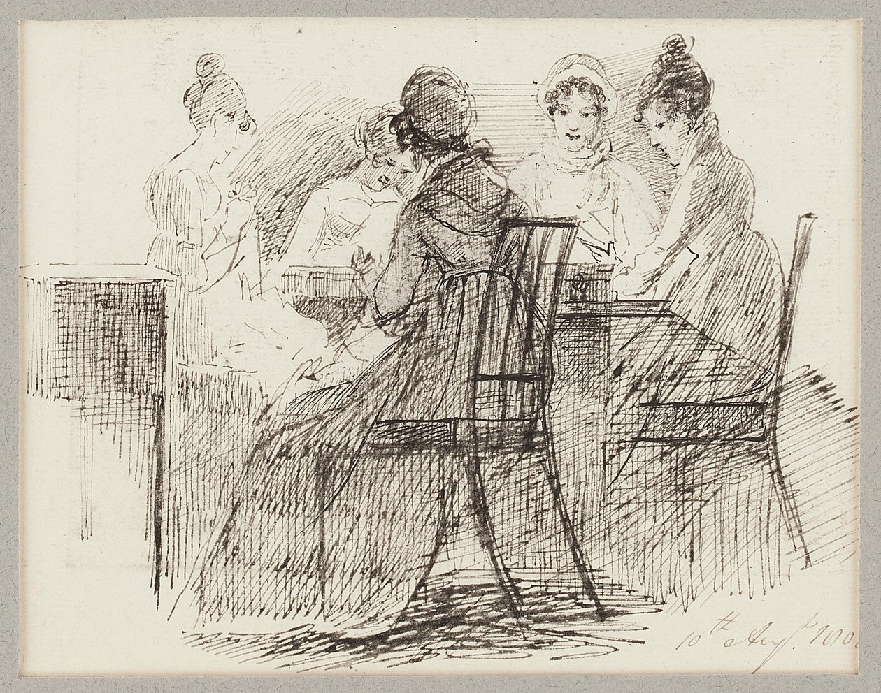 Siddende gruppe, 1808 af John Harden