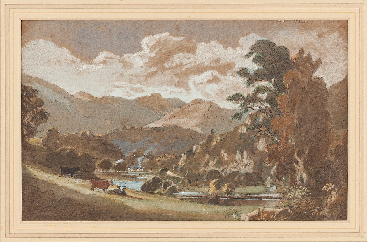 Skelwith, Lake District, Cumbria (wc på papir) af John Harden
