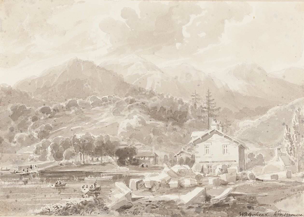 Waterhead, Lake Windermere (wc på papir) af John Harden