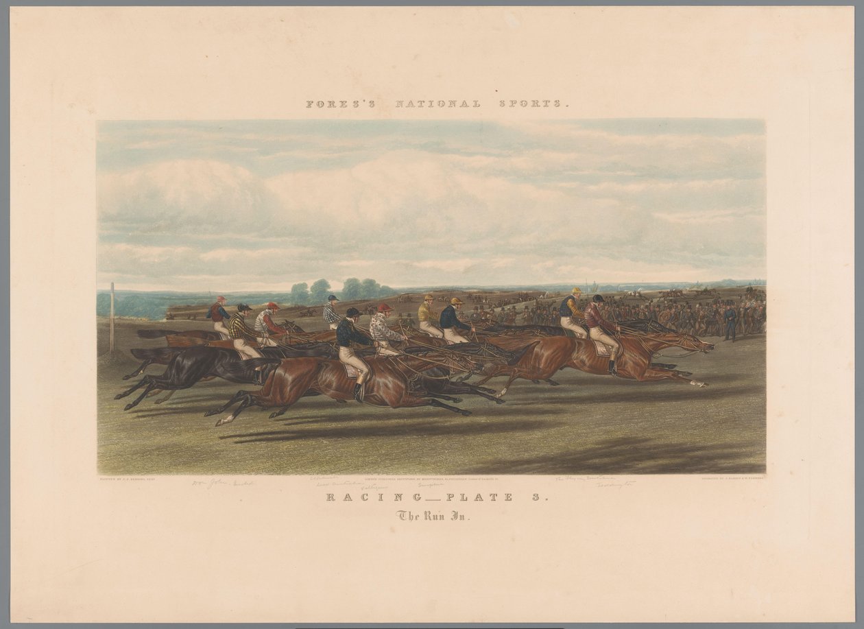Paardenrace Racing - plade 3. The Run In (titel på objekt) Fores nationale sporten (serietitel) Fore
