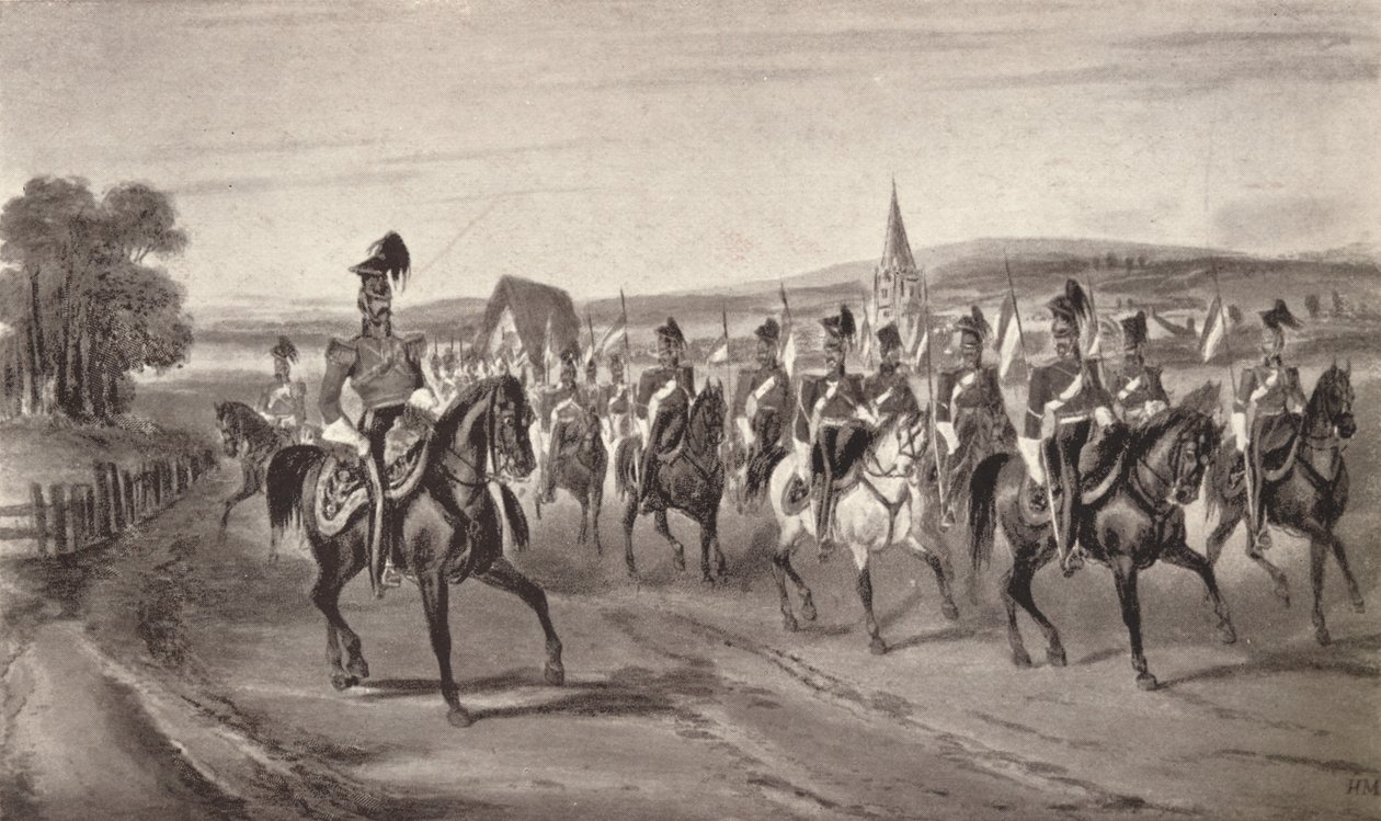 Going to the Review 16th Lancers, 1850 1909 af John Harris Junior