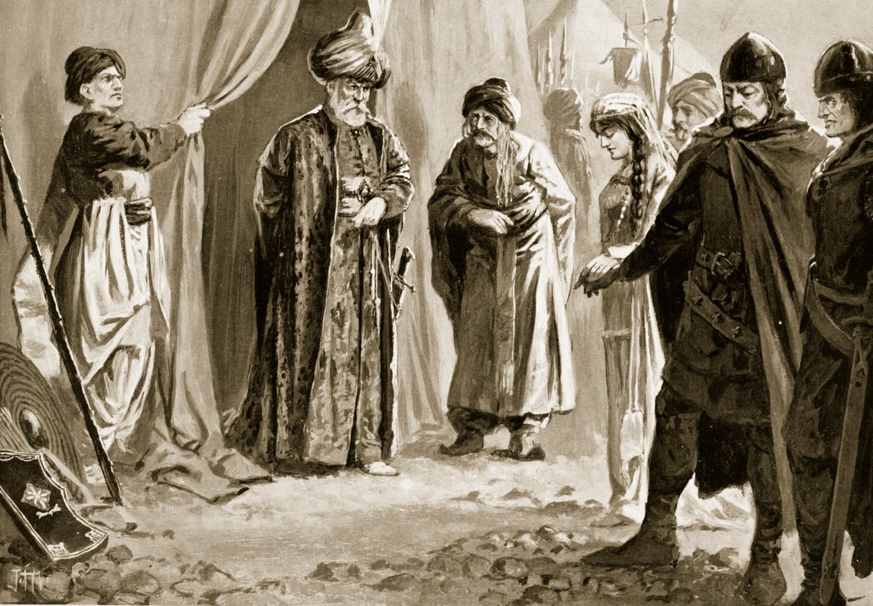 Ivan Shishman III afleverer sin søster til Sultan Murad I, 1366 af John Harris Valda