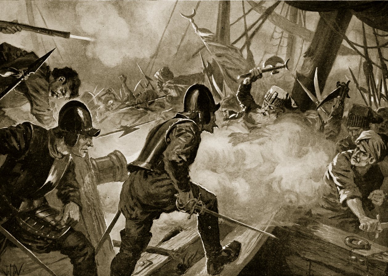 Slaget ved Lepanto, illustration fra 