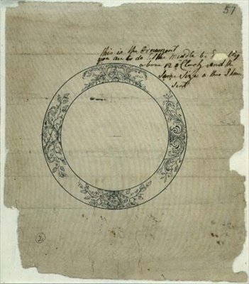 Ms 3972/3 skivedesign til den 4. tidtager (pen og blæk) af John Harrison