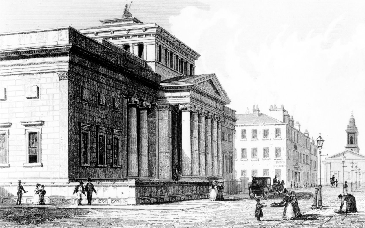 The Royal Institution, Manchester, graveret af Richard Winkles, c.1836 af John Harwood