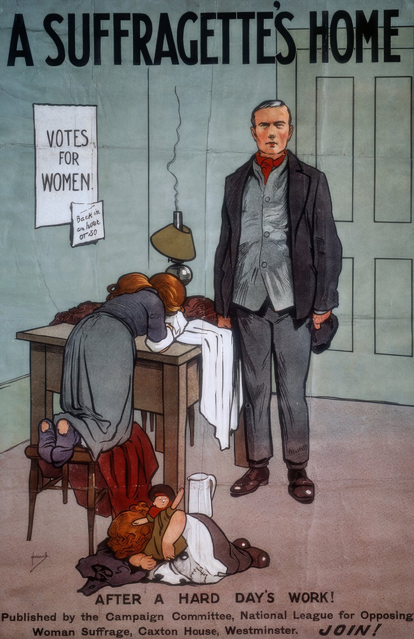 A Suffragettes Home / J. Hassall / Plakat, 20. Jahrhundert af John Hassall