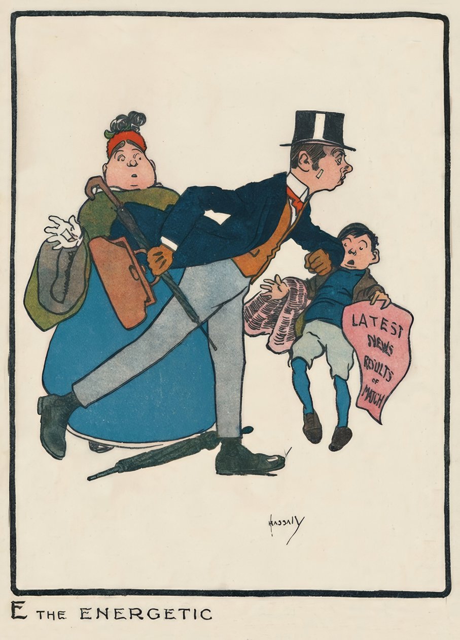 E the Energetic / J. Hassall / tegning, 1903 af John Hassall
