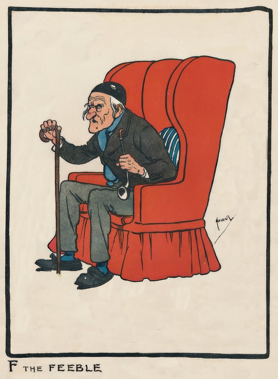 F den svage / J. Hassall / Zeichnung, 1903 af John Hassall