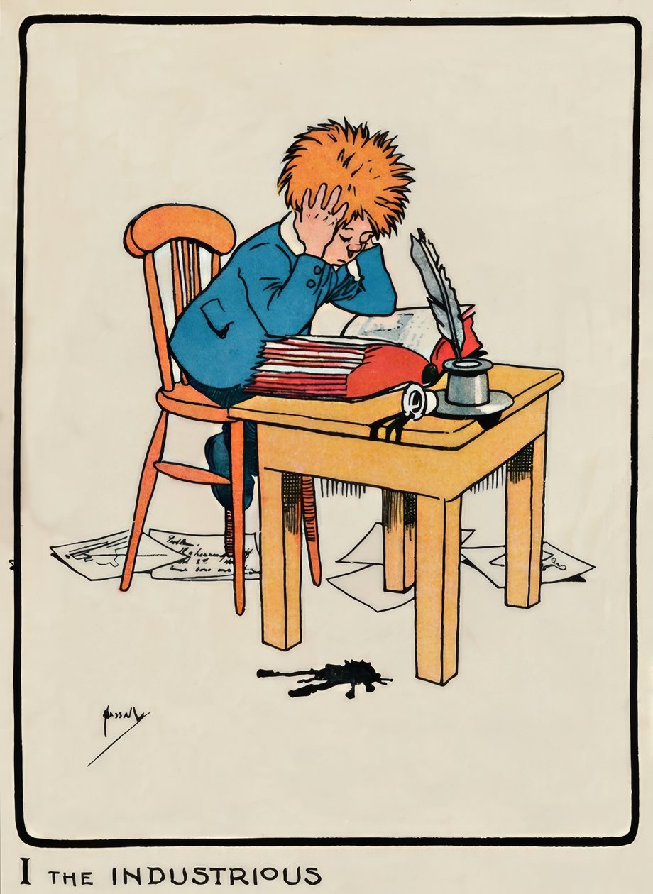 Jeg den flittige / J. Hassall / Zeichnung, 1903 af John Hassall