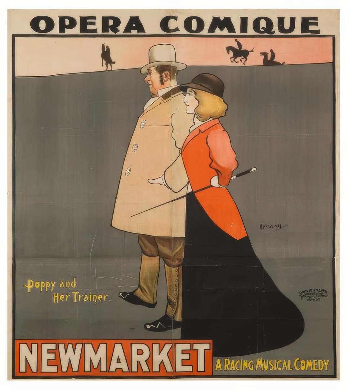 "Opera comique. Poppy og hendes træner" / J. Hassall / Plakat, 1896 af John Hassall