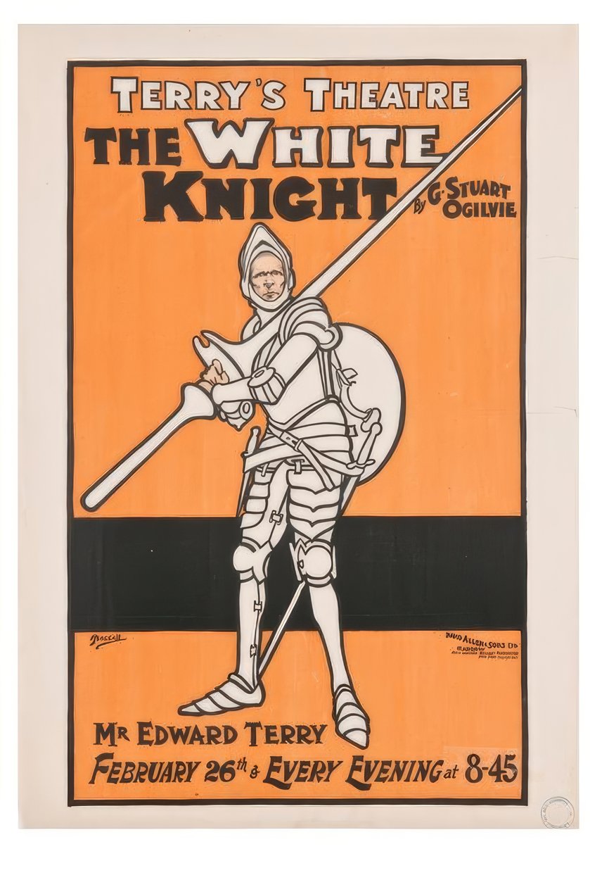 "Terrys Theatre. The White Knight" / J. Hassall / Plakat, 1898 af John Hassall