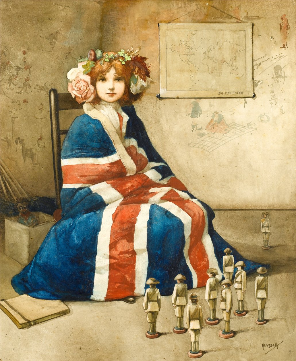 Det britiske imperium, ca. 1900 (akvarel på papir) af John Hassall