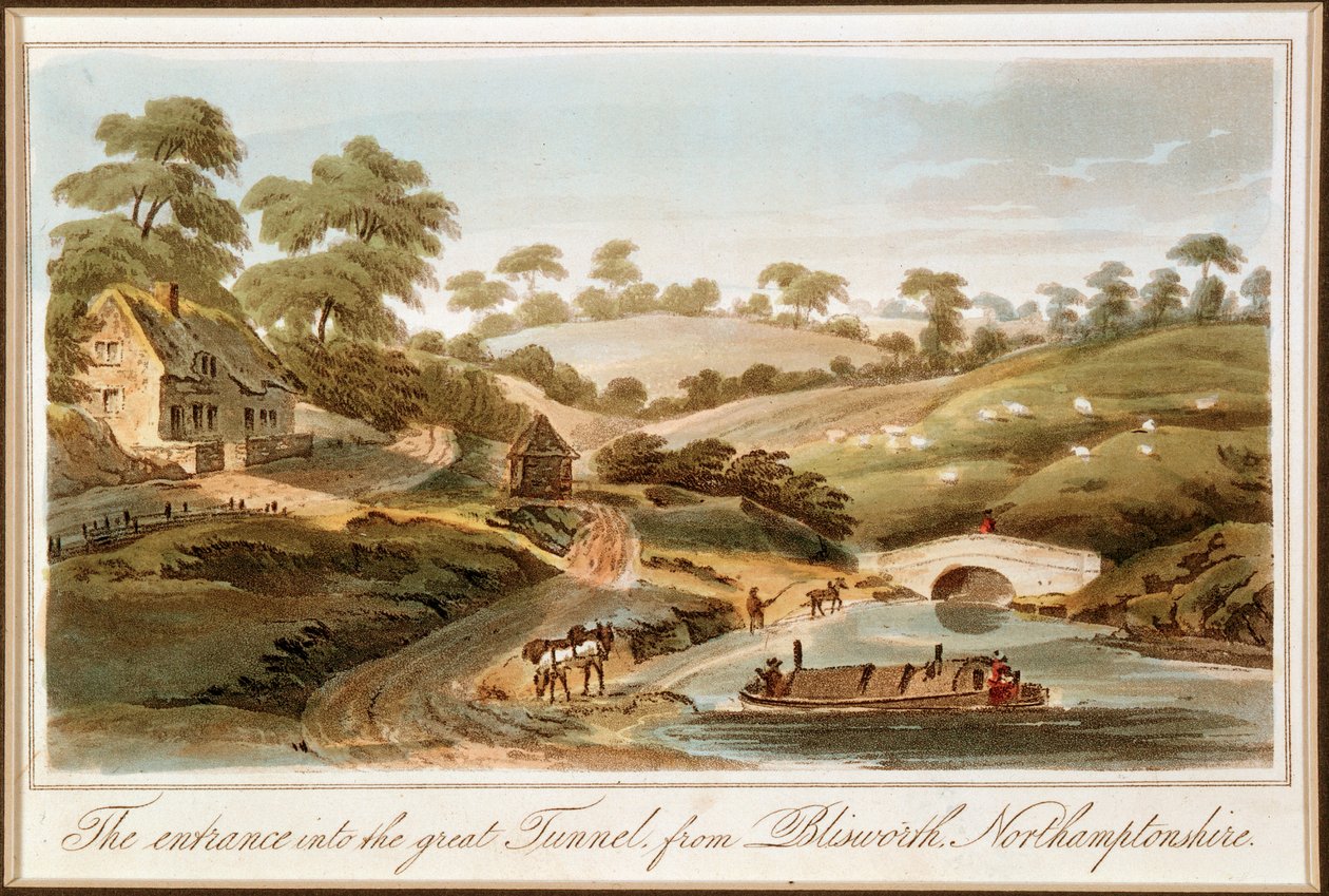Indgang til Blisworth Tunnel, Grand Junction Canal, Northamptonshire, 1819 af John Hassell