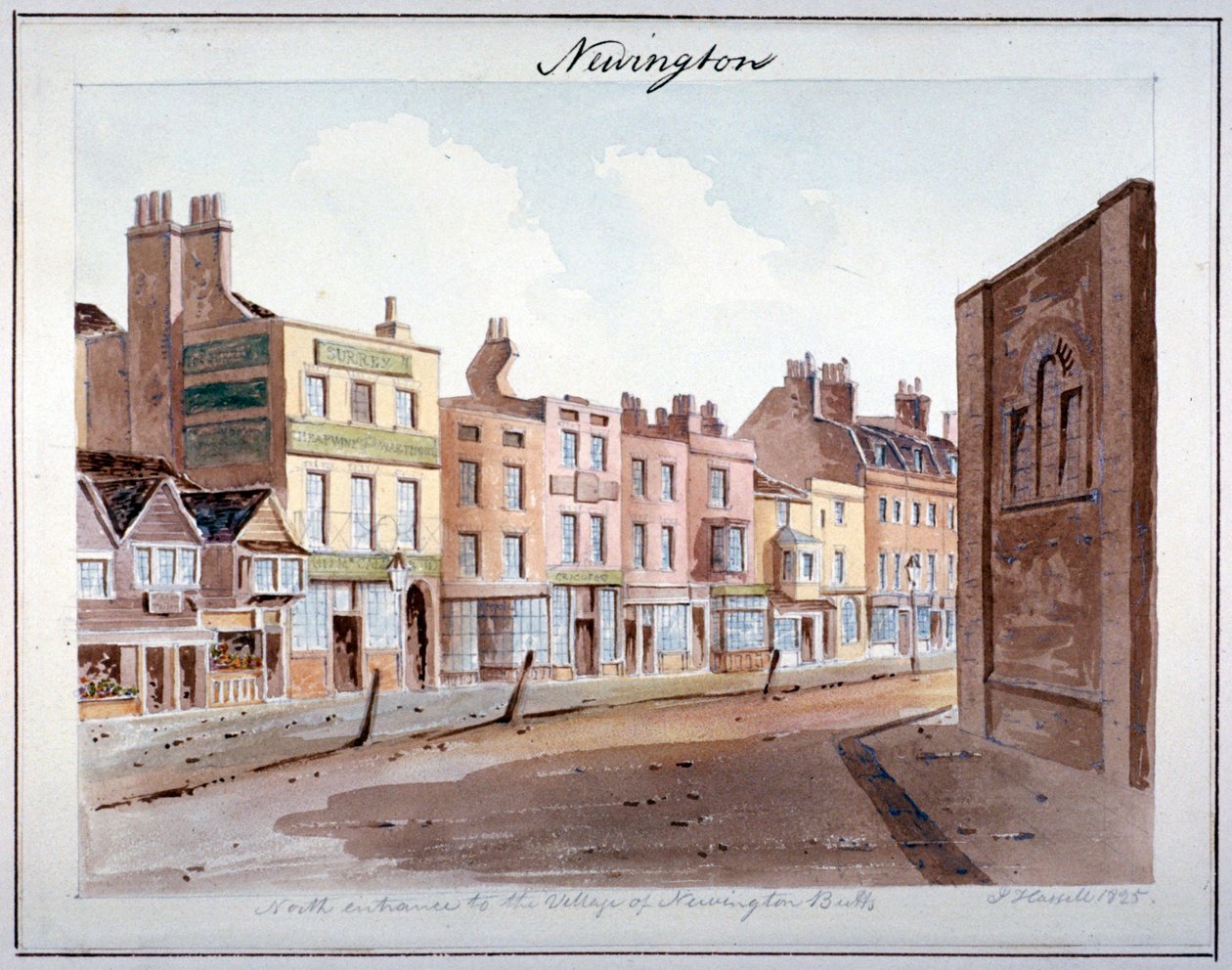 Newington, Southwark, London, 1825 af John Hassell