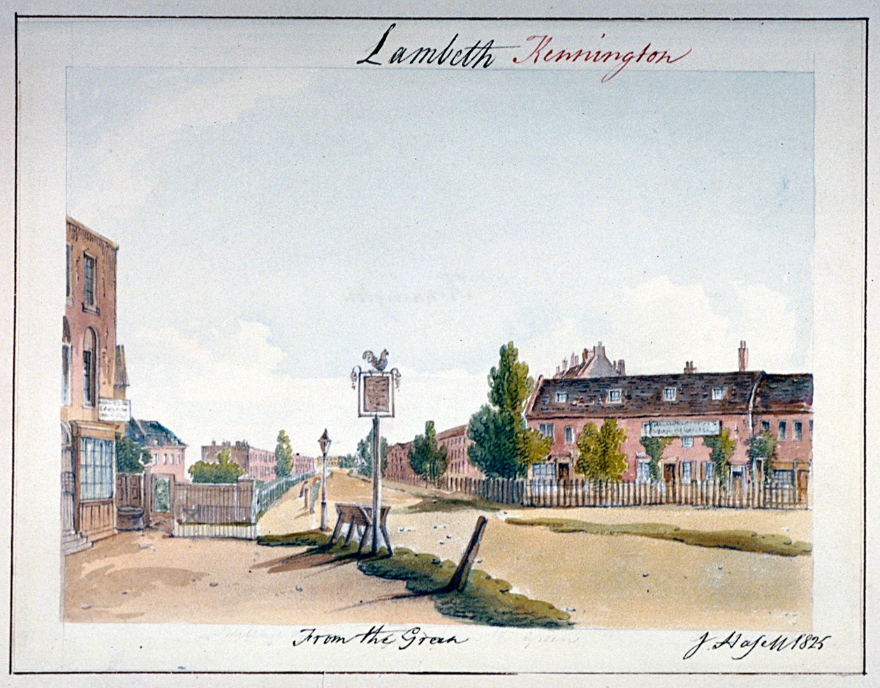 Udsigt over Kennington, Lambeth, London, 1825 af John Hassell
