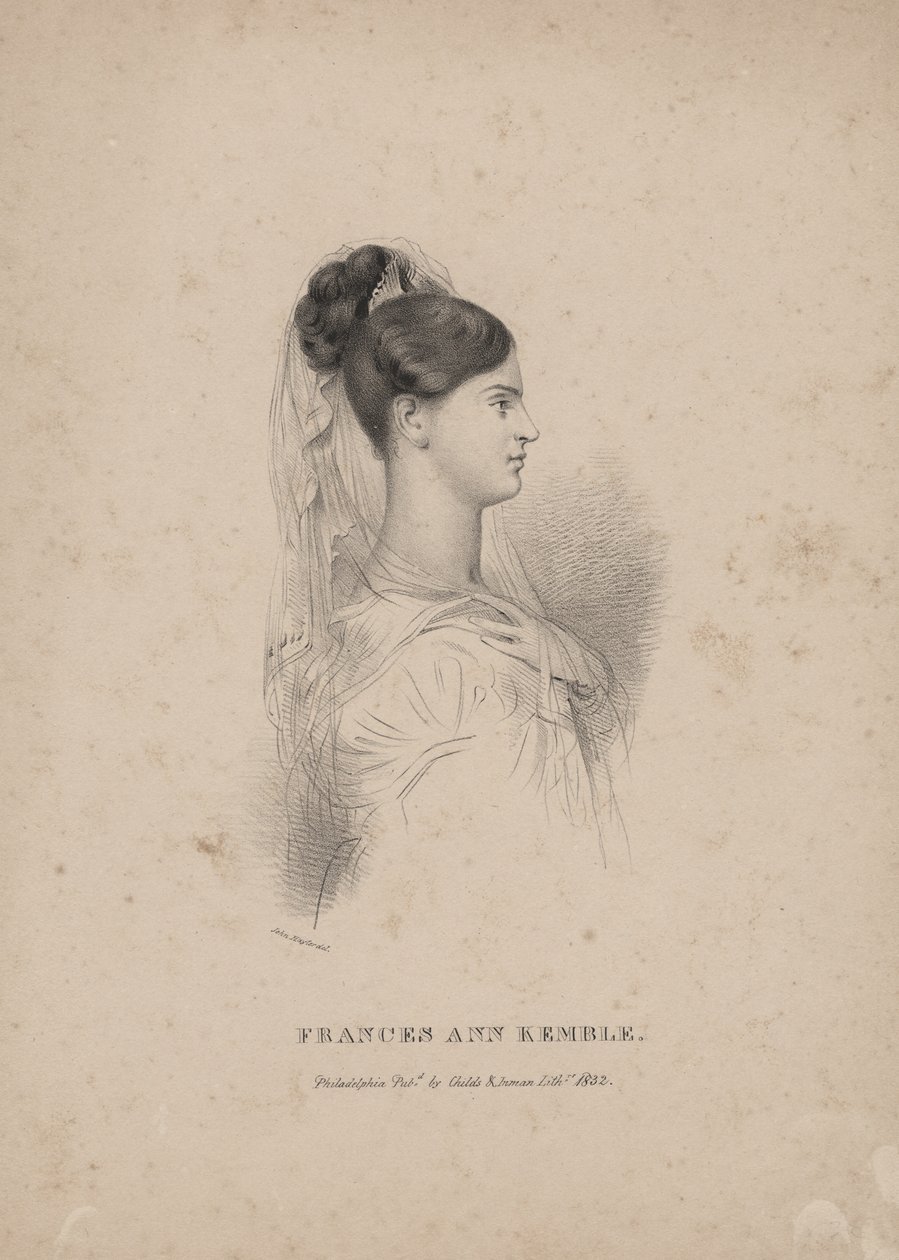 Frances Ann Kemble, litho af Childs und Inman af John Hayter
