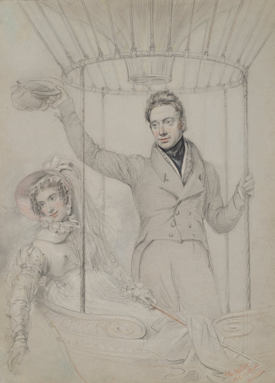 George Graham og hans kone, Margaret, Making a Balloon Ascent, London, 1823 af John Hayter