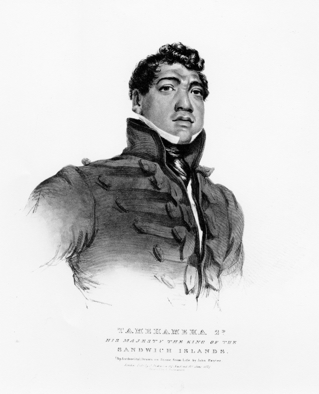Tamehameha II, Hans Majestæt Kongen af Sandwichøerne, 1824 af John Hayter
