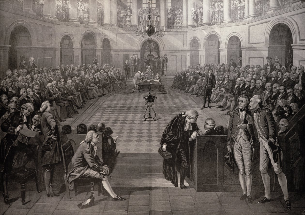 The Irish House of Commons, AD 1790, College Green, Dublin, fra 