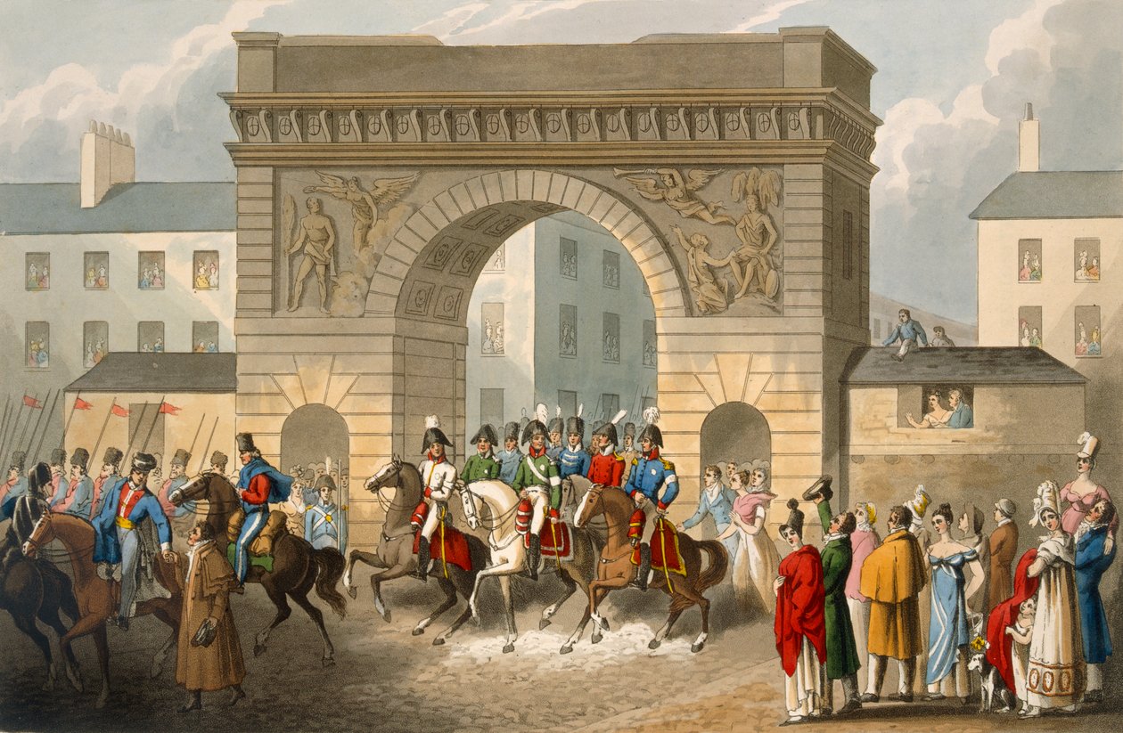 De allieredes indtog i Paris, indgraveret af Matthew Dubourg (fl.1813-20) fra 