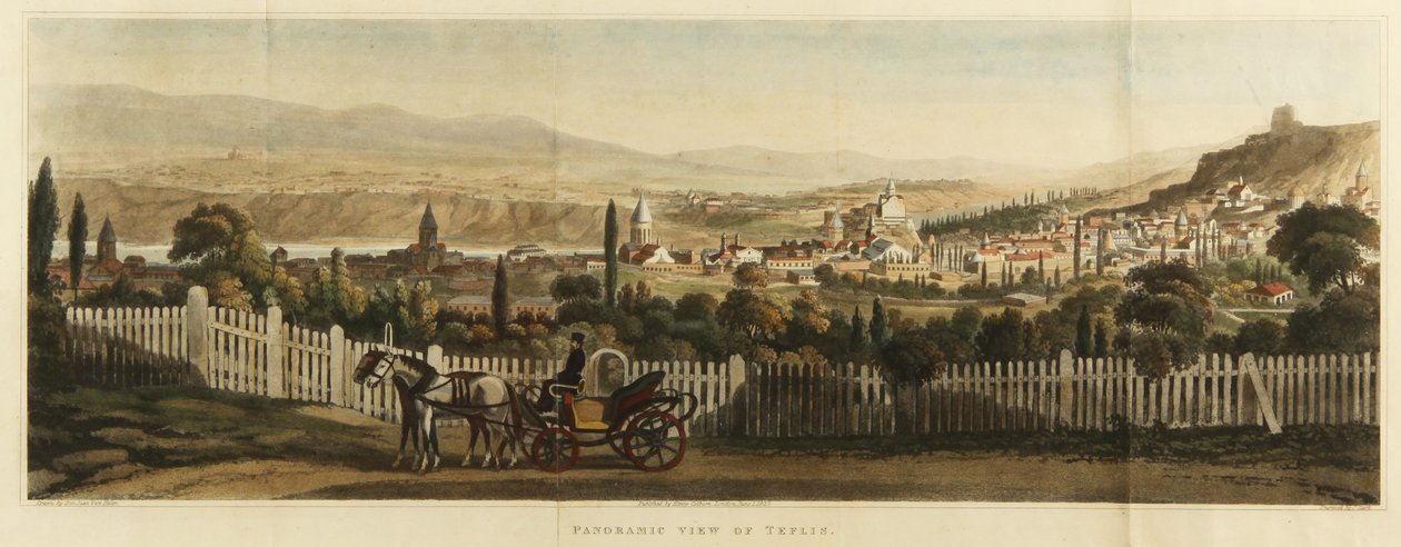 Panoramaudsigt over Tiflis, 1827 af John Heaviside Clark