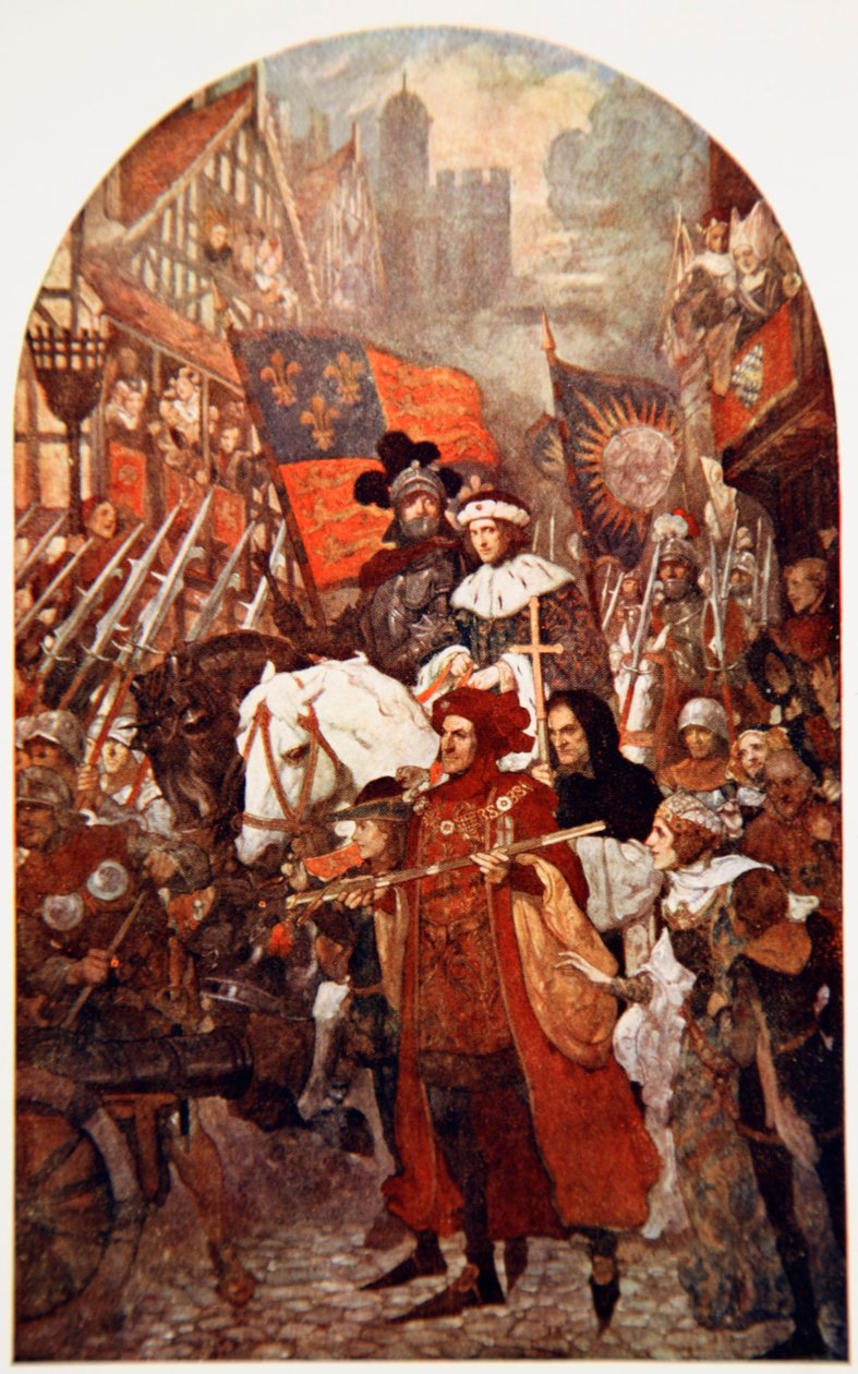 Band, der marcherer til støtte for Edward IV i slaget ved Barnet af John Henry Amshewitz