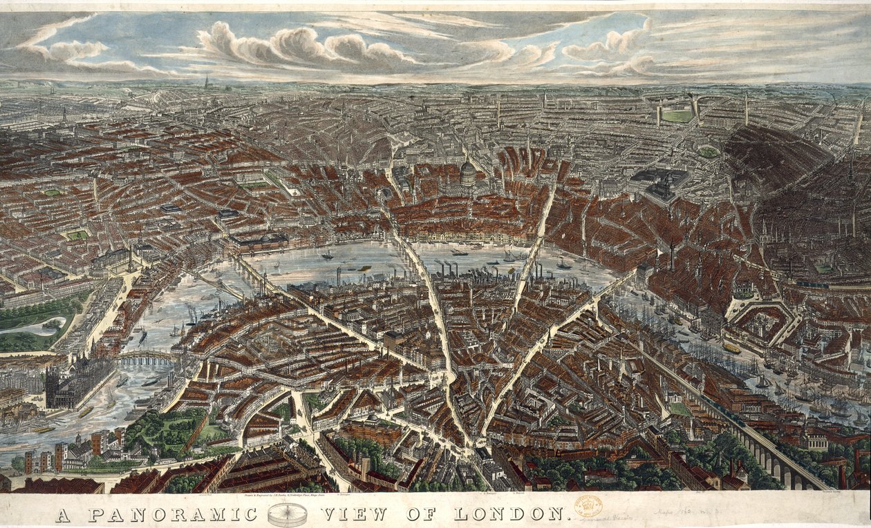 Panoramaudsigt over London af John Henry Banks