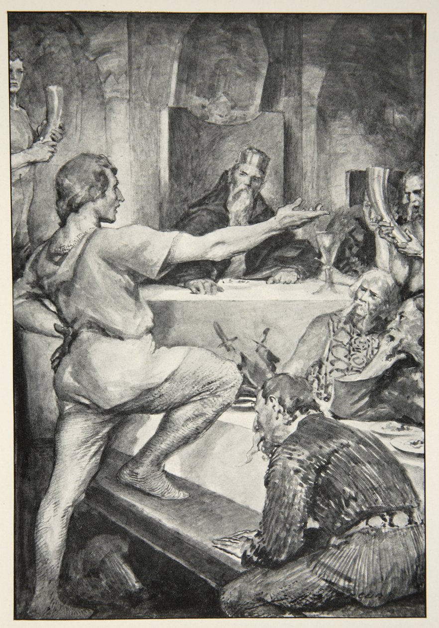 Beowulf svarer hovmodigt til Hunferth, fra 