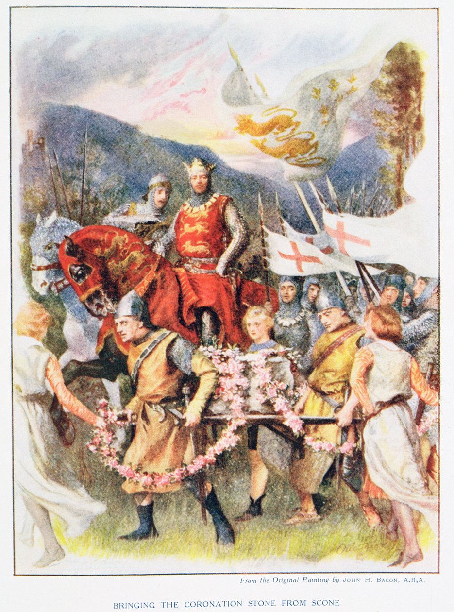 Bringing the Coronation Stone of Scone, illustration fra 