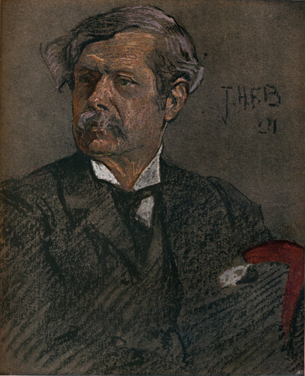 Portræt af Alfred East, c1902 af John Henry Frederick Bacon