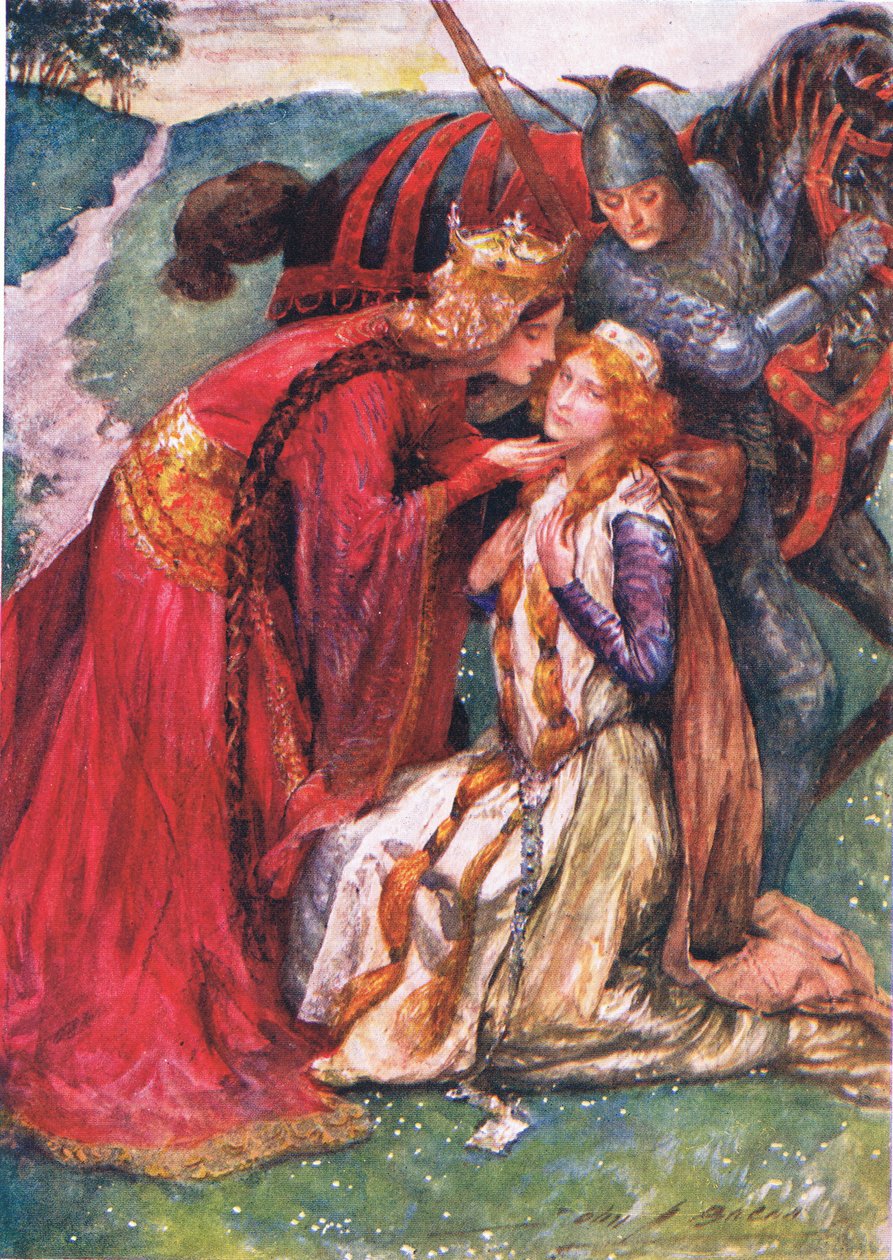 Dronning Guinevere byder Enid velkommen, illustration til 