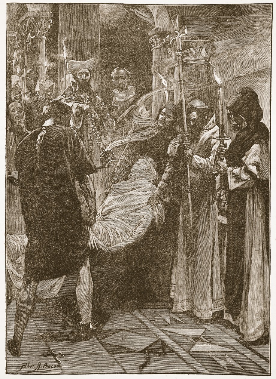 The Burial of King Ethelbert of Kent, illustration fra 