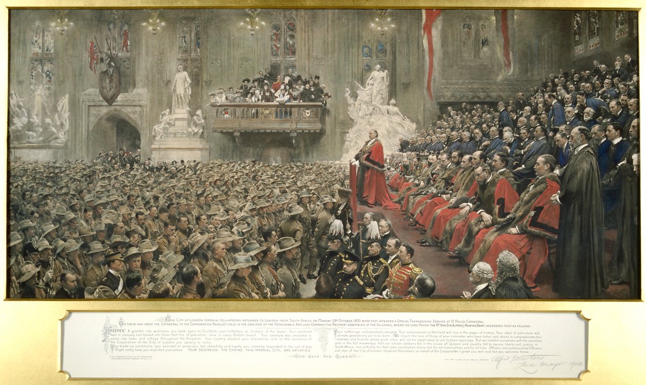 The City Imperial Volunteers i Guildhall, London, 1900. af John Henry Frederick Bacon