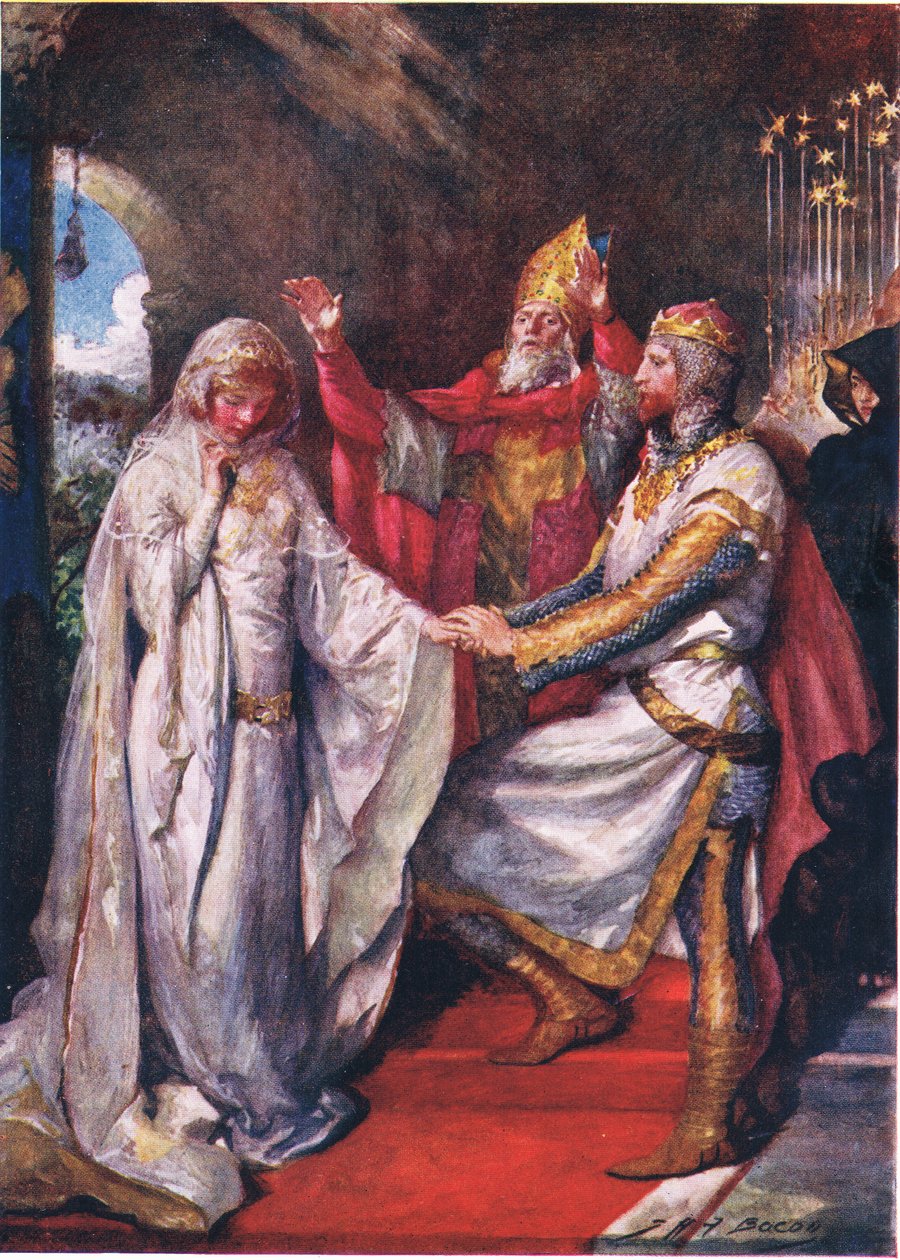 The Marriage of King Arthur and Queen Guinevere, illustration til 