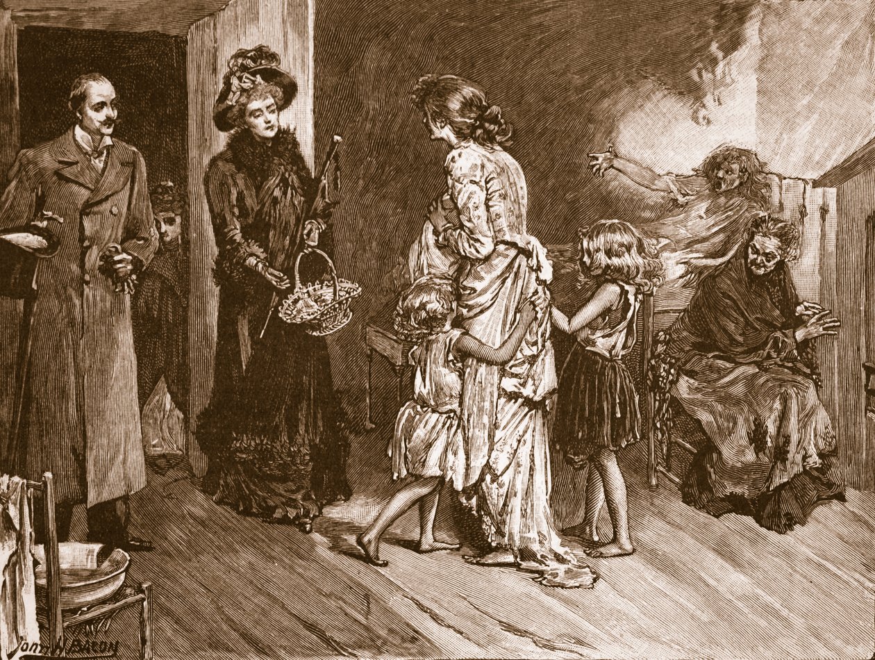 Vest møder øst: godt at gøre besøgende til en slumbolig, illustration fra 
