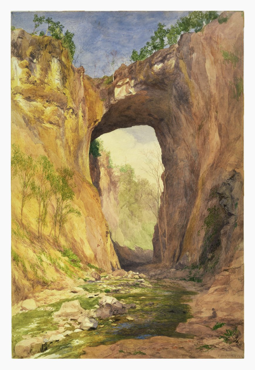 Natural Bridge, Virginia, 1876 (wc og blyant på papir) af John Henry Hill