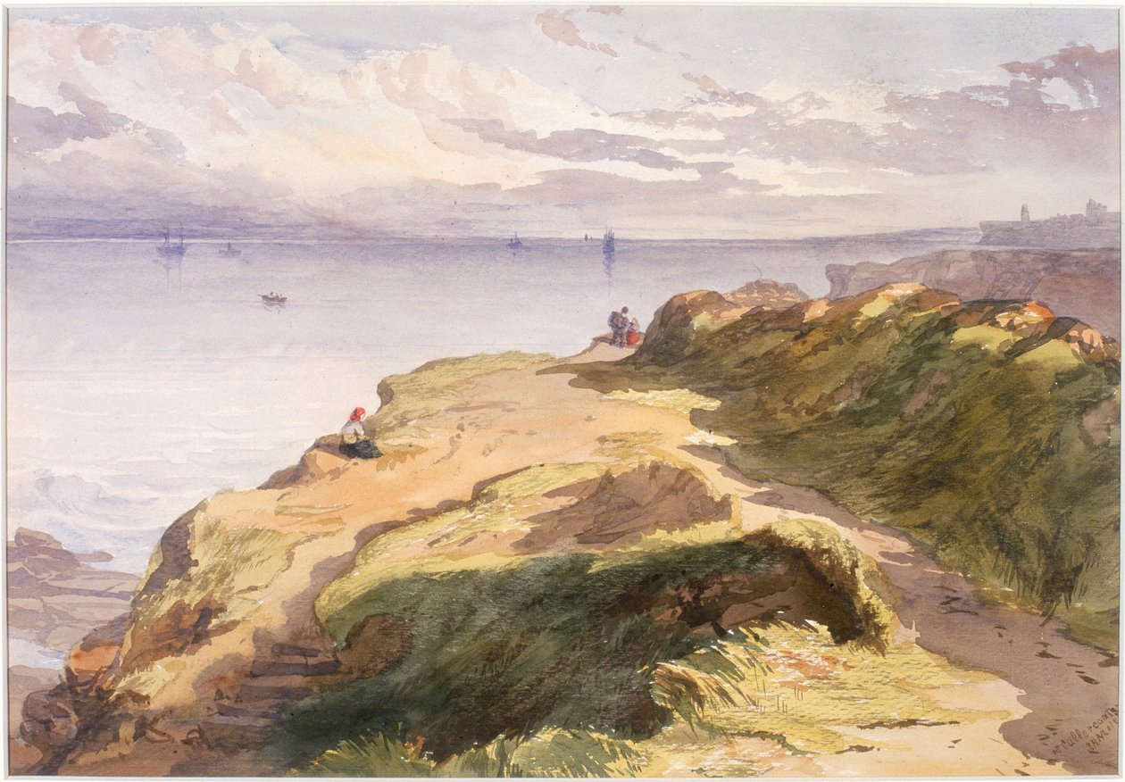 Nær Cullercoats (blyant og akvarel på papir) af John Henry Mole
