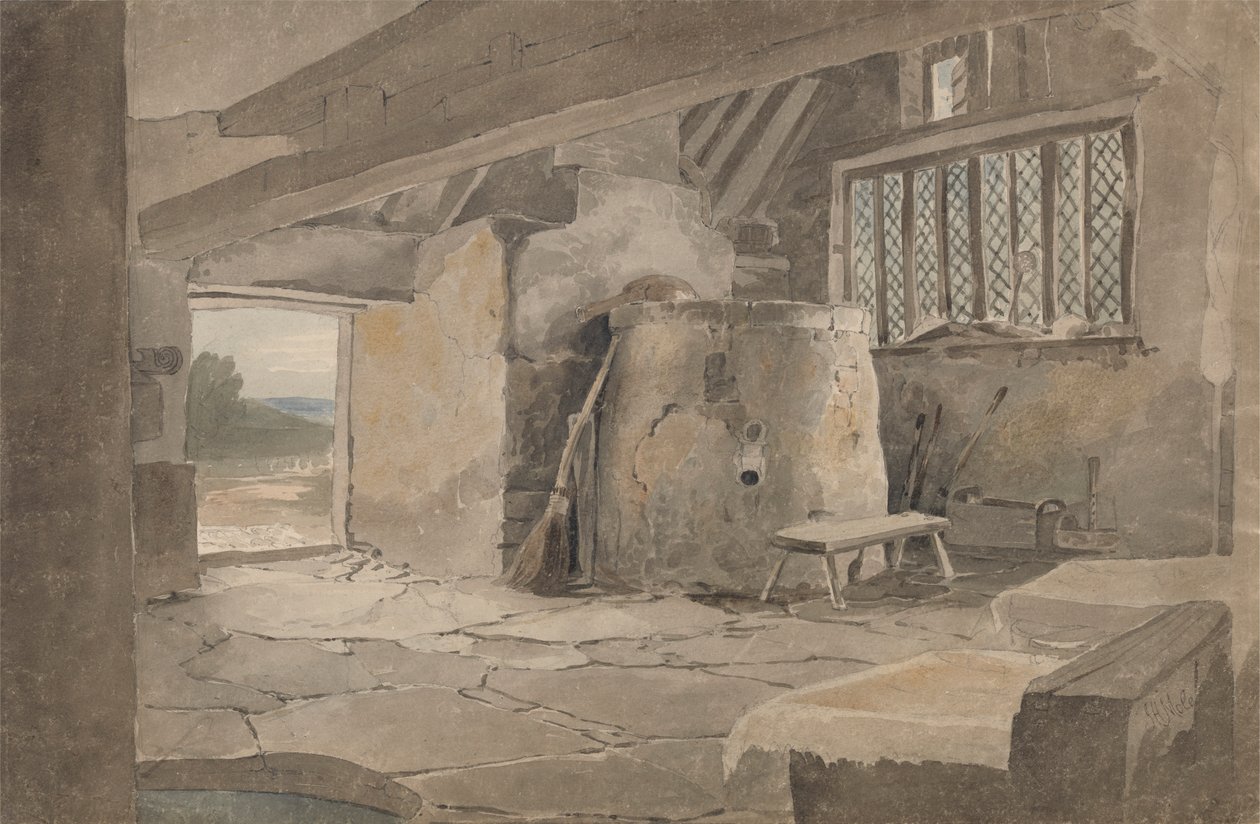Undersøgelse af et sommerhusinteriør af John Henry Mole